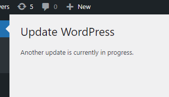 WordPress更新提示Another update is currently in progress.