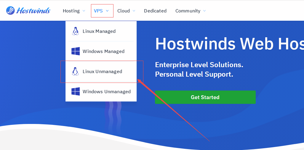 hostwinds Linux非托管vps